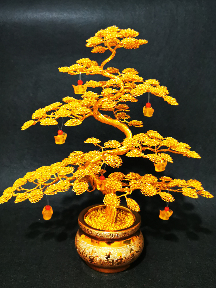 鋁線純手工藝品 招財(cái)桌面擺件，打造客廳開(kāi)業(yè)裝飾新風(fēng)尚